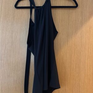 Elegant Black Tie Neck Top